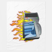 Computer Fire Fleece Deken, Alle maten (Voorkant)