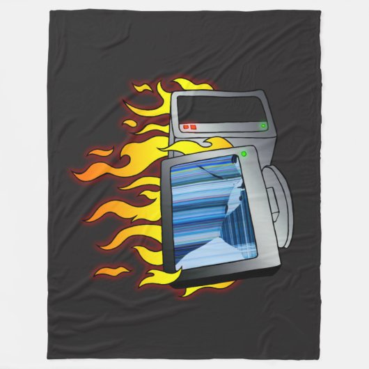Computer Fire Fleece Deken, Alle maten (Voorkant)