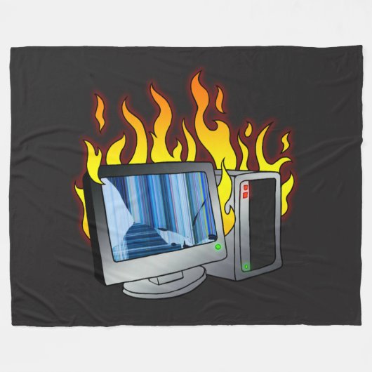 Computer Fire Fleece Deken, Alle maten (Voorkant (Horizontaal))