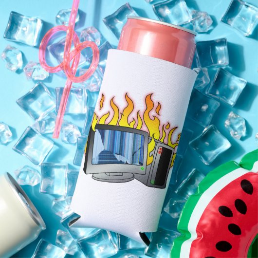 Computer Fire Foam Slim Seltzer Koelbox Blikjeskoeler (Insitu Zomer)