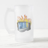 Computer Fire Frosted Glass Mok (Links)