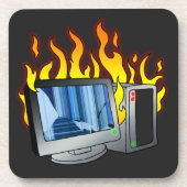 Computer Fire Hard plastic onderzetter (Voorkant)