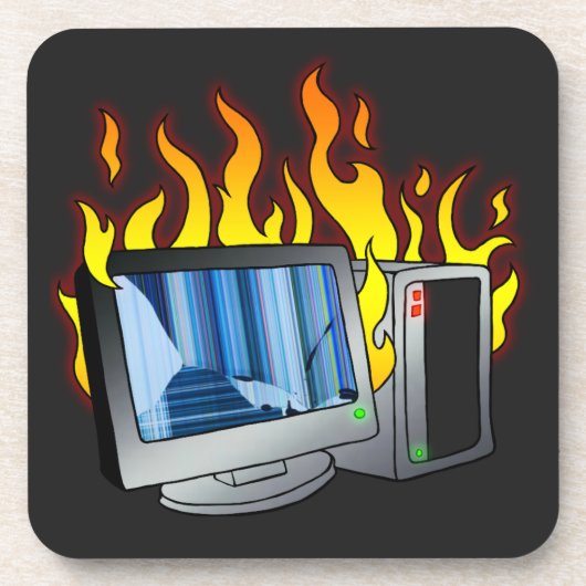 Computer Fire Hard plastic onderzetter (Voorkant)