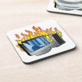 Computer Fire Hard plastic onderzetter (Linkerzijde)