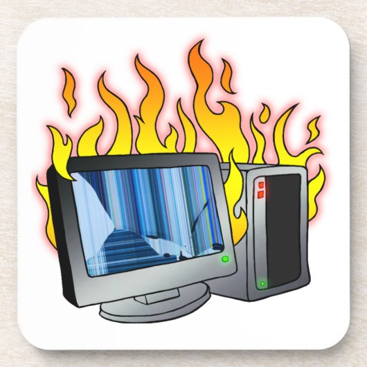 Computer Fire Hard plastic onderzetter (Voorkant)