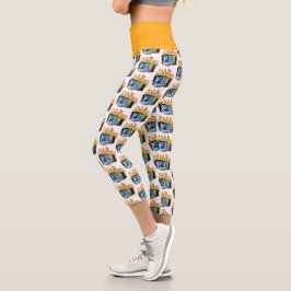 Computer Fire High Waisted Yoga Capris
