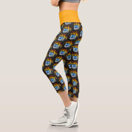 Computer Fire High Waisted Yoga Capris