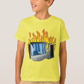 Computer Fire Kinderen Basic T-shirt (Voorkant)