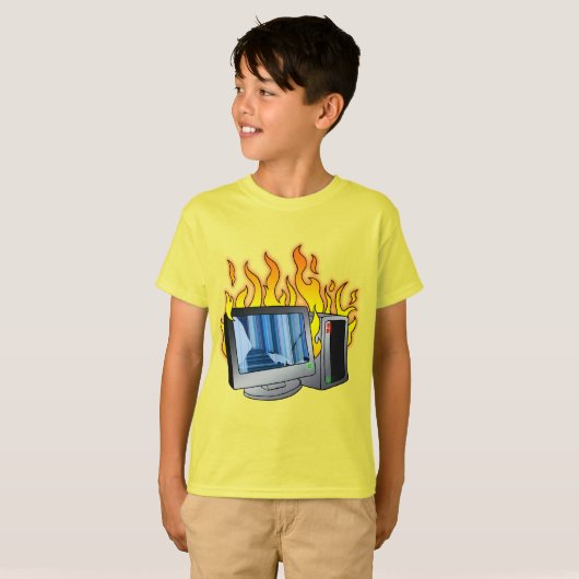 Computer Fire Kinderen Basic T-shirt (Voorkant volledig)