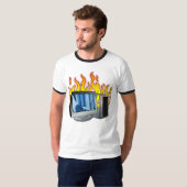 Computer Fire Mannen T-shirt (Voorkant volledig)