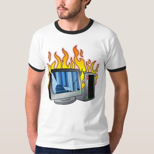 Computer Fire Mannen T-shirt (Voorkant)