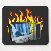 Computer Fire Mousepad Muismat (Voorkant)