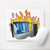 Computer Fire Mousepad Muismat (Met muis)