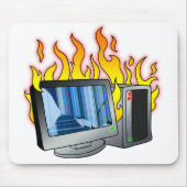 Computer Fire Mousepad Muismat (Voorkant)