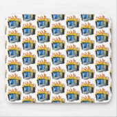 Computer Fire Mousepad Muismat (Voorkant)