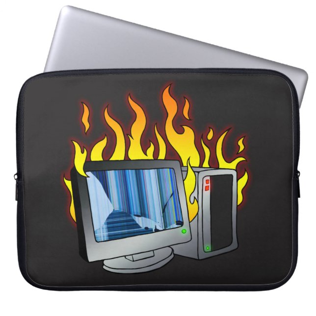 Computer Fire Neopreen Laptophoes Laptop Sleeve (Voorkant)