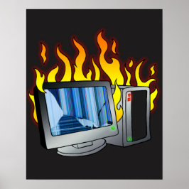 Computer Fire Poster
