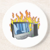 Computer Fire Sandstone Onderzetter (Voorkant)