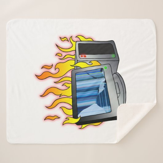 Computer Fire Sherpa Deken (Voorkant (horizontaal))
