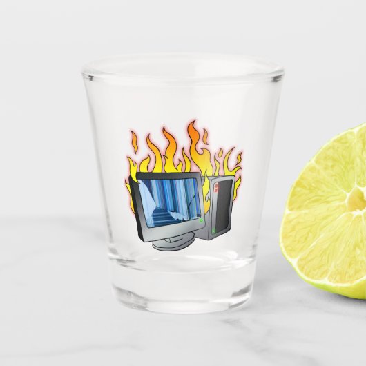 Computer Fire Shot glas (Voorkant)