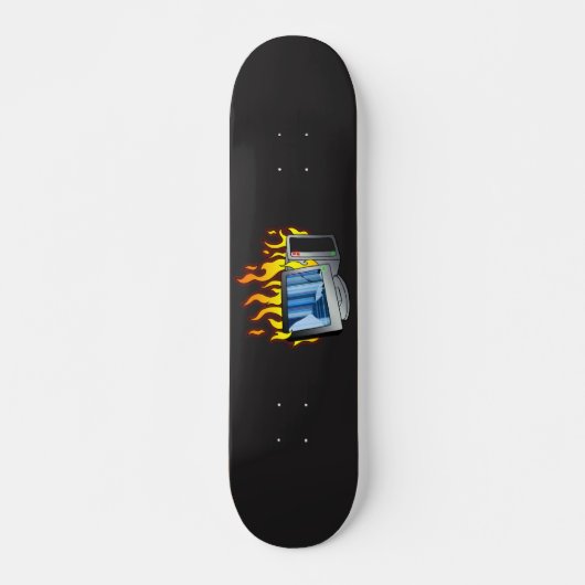 Computer Fire Skateboard Deck (Voorkant)