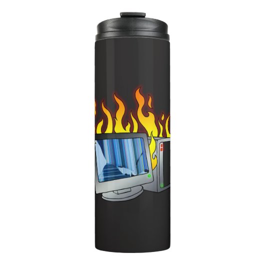 Computer Fire Thermal Tumbler Thermosbeker (Voorkant)