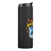 Computer Fire Thermal Tumbler Thermosbeker (Gedraaid links)