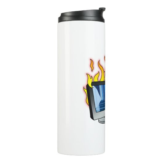 Computer Fire Thermal Tumbler Thermosbeker (Gedraaid links)