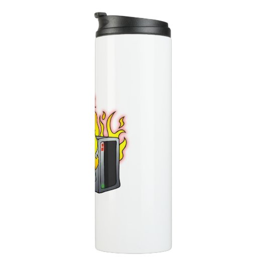 Computer Fire Thermal Tumbler Thermosbeker (Geroteerd rechts)