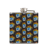 Computer Fire Vinyl verpakt kolf Heupfles (Achterkant)