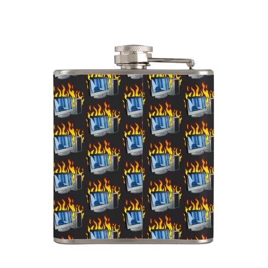 Computer Fire Vinyl verpakt kolf Heupfles (Achterkant)