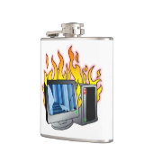 Computer Fire Vinyl verpakt kolf Heupfles (Links)