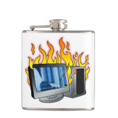 Computer Fire Vinyl verpakt kolf Heupfles (Voorkant)