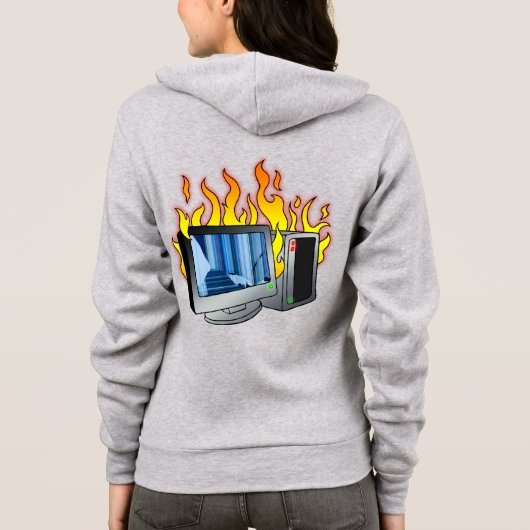 Computer Fire Vrouwen Bella + Canvas Full-Zip Hood Hoodie (Achterkant)