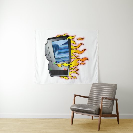 Computer Fire Wall Tapestry Wandkleed (In Situ (horizontaal))