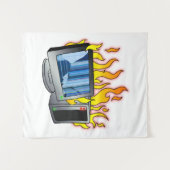 Computer Fire Wall Tapestry Wandkleed (Voorkant (horizontaal))
