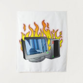 Computer Fire Wall Tapestry Wandkleed (Voorkant)