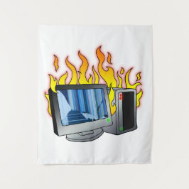 Computer Fire Wall Tapestry Wandkleed
