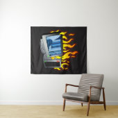 Computer Fire Wall Tapestry Wandkleed (In Situ (horizontaal))