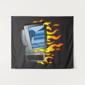 Computer Fire Wall Tapestry Wandkleed (Voorkant (horizontaal))
