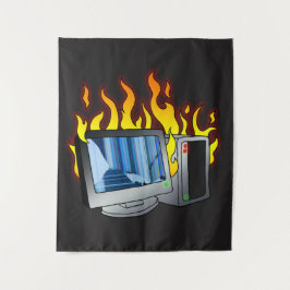 Computer Fire Wall Tapestry Wandkleed