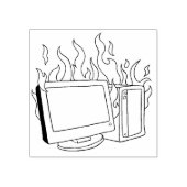 Computer Fire Wood Art Stamp Rubberstempel (Afrduk)
