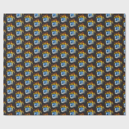 Computer Fire Wrapping Paper Cadeaupapier (Vlak)