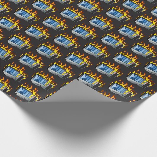 Computer Fire Wrapping Paper Cadeaupapier (Hoek)