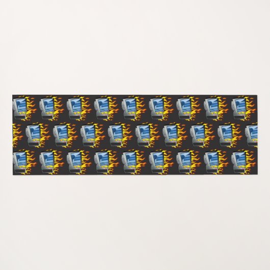 Computer Fire Yoga Mat (Achterkant (horizontaal))