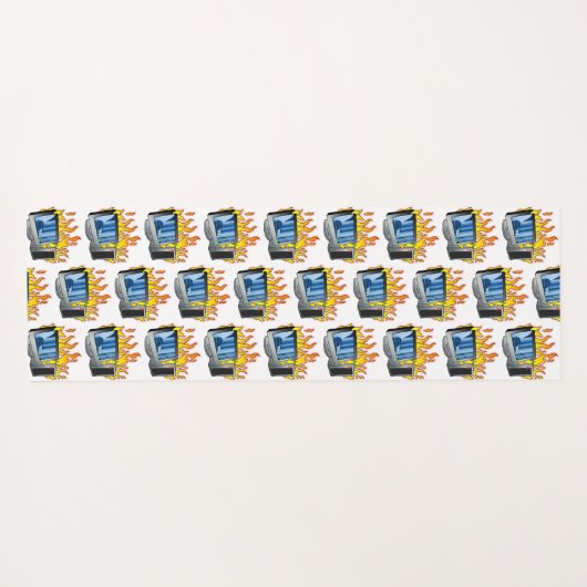 Computer Fire Yoga Mat (Achterkant (horizontaal))