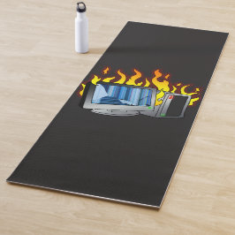 Computer Fire Yoga Mat