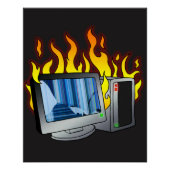 Computer Fire Zazzle Glossy Poster (Voorkant)
