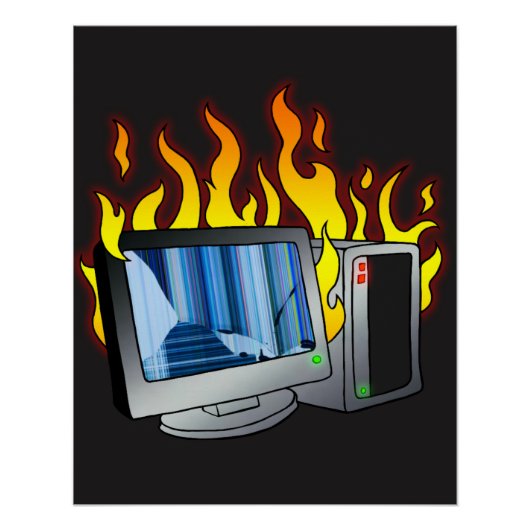 Computer Fire Zazzle Glossy Poster (Voorkant)
