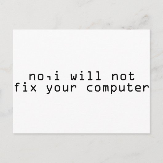 Computer Fixer Briefkaart (Voorkant)
